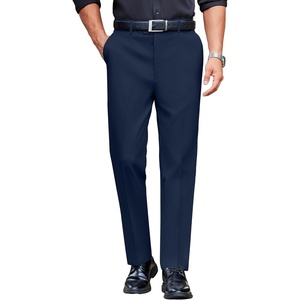 image:imageCOOFANDY Mens Classic Casual Dress Pants Expandable Waist Suit Pant Slim Fit Flat Front SlacksNavy Blue