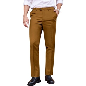 image:imageCOOFANDY Mens Classic Fit Dress Pants Flat Front Straight Formal Pants Wrinkle Free Expandable Waist Suit PantsBrown