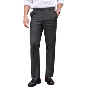 image:imageCOOFANDY Mens Classic Fit Dress Pants Flat Front Straight Formal Pants Wrinkle Free Expandable Waist Suit PantsDark Grey