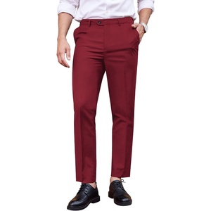 image:imageCOOFANDY Mens Classic Fit Dress Pants Flat Front Straight Formal Pants Wrinkle Free Expandable Waist Suit PantsWine Red