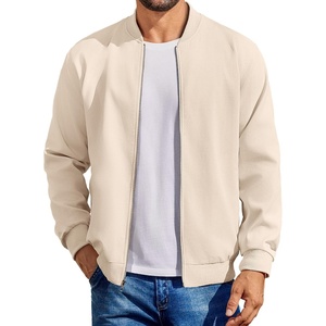 image:imageCOOFANDY Mens Cotton Bomber Jacket Lightweight Flight Jackets Casual Softshell Varisty JacketBeige