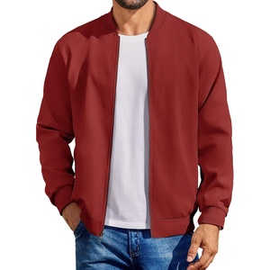 image:imageCOOFANDY Mens Cotton Bomber Jacket Lightweight Flight Jackets Casual Softshell Varisty JacketWine Red