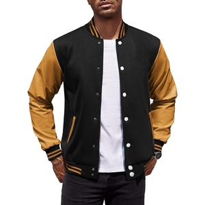 image:imageCOOFANDY Mens Fashion Varsity Jackets Leather Sleeve Slim Fit College Baseball Letterman Bomber CoatBlackyellow