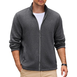image:imageCOOFANDY Mens Fleece Jacket Zip Up Lightweight Sweater Jackets Casual Warm with Pockets for Home Office HikingDark Gray