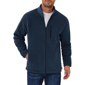 image:imageCOOFANDY Mens Fleece Jackets Full Zip Raglan Long Sleeve Lightweight Casual Outdoor Warm Jacket Coat with PocketsNavy Blue
