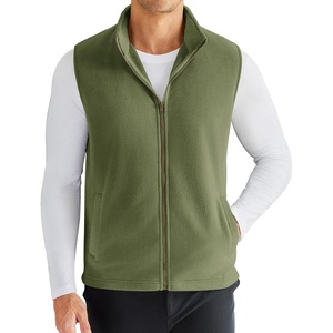 image:imageCOOFANDY Mens FullZip Polar Fleece Vest Sleeveless Jacket Casual OuterwearArmy Green