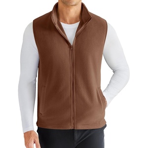 image:imageCOOFANDY Mens FullZip Polar Fleece Vest Sleeveless Jacket Casual OuterwearBaked Clay