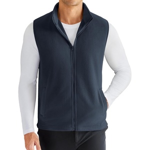 image:imageCOOFANDY Mens FullZip Polar Fleece Vest Sleeveless Jacket Casual OuterwearDark Blue