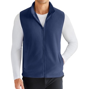 image:imageCOOFANDY Mens FullZip Polar Fleece Vest Sleeveless Jacket Casual OuterwearNavy Blue