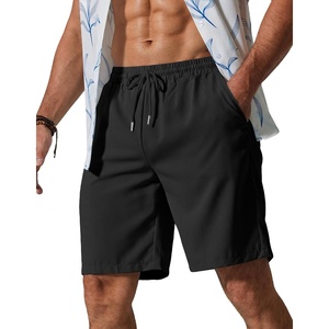 image:imageCOOFANDY Mens Hawaiian Beach Shorts Elastic Waist Drawstring Lightweight Summer Casual Shorts with PocketBlack