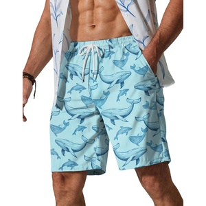 image:imageCOOFANDY Mens Hawaiian Beach Shorts Elastic Waist Drawstring Lightweight Summer Casual Shorts with PocketOcean Whale
