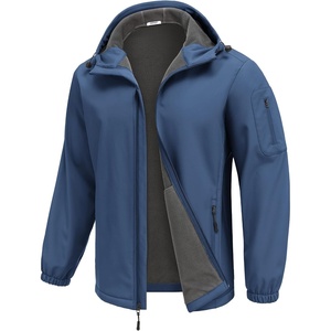 image:imageCOOFANDY Mens Hooded Softshell Jacket Waterproof Fleece Lined Windbreaker Lightweight Outdoor Hiking JacketBlue