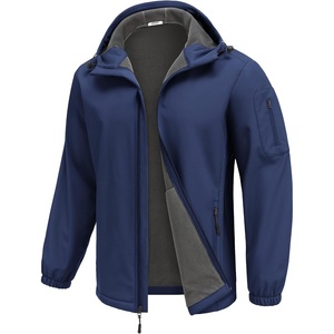 image:imageCOOFANDY Mens Hooded Softshell Jacket Waterproof Fleece Lined Windbreaker Lightweight Outdoor Hiking JacketNavy