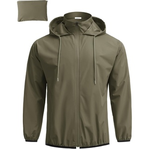 image:imageCOOFANDY Mens Light Rain Jacket with Hood Packable Waterproof Raincoat Golf Rain Gear Travel Hiking WindbreakerArmy Green