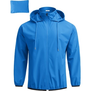 image:imageCOOFANDY Mens Light Rain Jacket with Hood Packable Waterproof Raincoat Golf Rain Gear Travel Hiking WindbreakerBlue