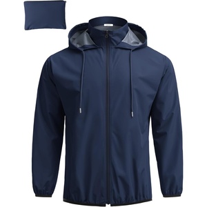 image:imageCOOFANDY Mens Light Rain Jacket with Hood Packable Waterproof Raincoat Golf Rain Gear Travel Hiking WindbreakerDark Blue