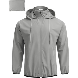 image:imageCOOFANDY Mens Light Rain Jacket with Hood Packable Waterproof Raincoat Golf Rain Gear Travel Hiking WindbreakerGray