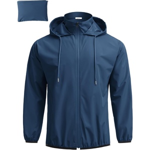 image:imageCOOFANDY Mens Light Rain Jacket with Hood Packable Waterproof Raincoat Golf Rain Gear Travel Hiking WindbreakerNavy Blue