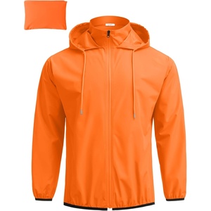 image:imageCOOFANDY Mens Light Rain Jacket with Hood Packable Waterproof Raincoat Golf Rain Gear Travel Hiking WindbreakerOrange