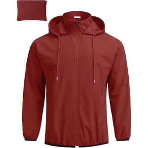 image:imageCOOFANDY Mens Light Rain Jacket with Hood Packable Waterproof Raincoat Golf Rain Gear Travel Hiking WindbreakerWine Red