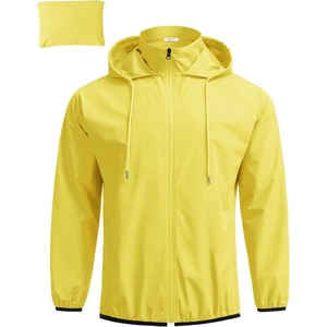 image:imageCOOFANDY Mens Light Rain Jacket with Hood Packable Waterproof Raincoat Golf Rain Gear Travel Hiking WindbreakerYellow