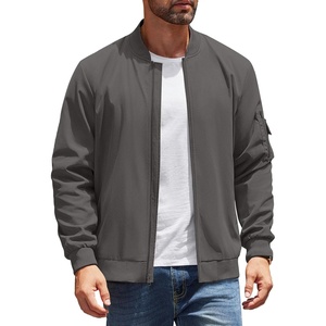 image:imageCOOFANDY Mens Lightweight Bomber Jackets Casual Spring Fall Windbreaker Jacket Light Zip Up Coat With PocketDeep Gray