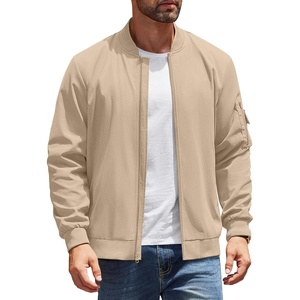 image:imageCOOFANDY Mens Lightweight Bomber Jackets Casual Spring Fall Windbreaker Jacket Light Zip Up Coat With PocketKhaki