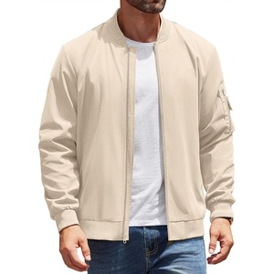 image:imageCOOFANDY Mens Lightweight Bomber Jackets Casual Spring Fall Windbreaker Jacket Light Zip Up Coat With PocketLight Khaki