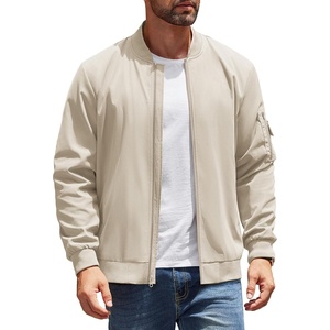 image:imageCOOFANDY Mens Lightweight Bomber Jackets Casual Spring Fall Windbreaker Jacket Light Zip Up Coat With PocketMoon Gray
