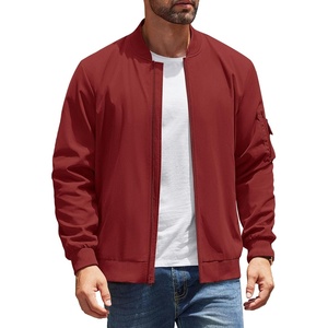 image:imageCOOFANDY Mens Lightweight Bomber Jackets Casual Spring Fall Windbreaker Jacket Light Zip Up Coat With PocketWine Red