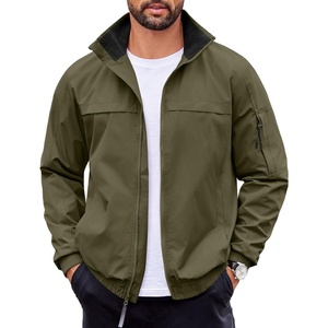 image:imageCOOFANDY Mens Lightweight Bomber Jackets Stand Collar Windbreaker Softshell Jacket Zip Up Coat for Fall OutdoorArmy Green