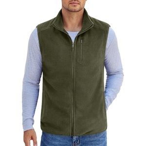image:imageCOOFANDY Mens Lightweight Fleece Vest Sleeveless Zip Up Warm Jacket Casual Outerwear Vests With PocketsArmy Green
