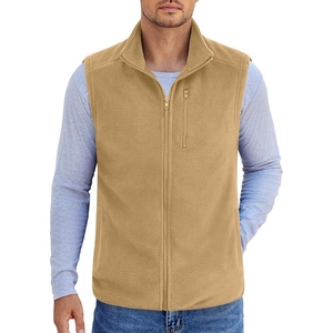image:imageCOOFANDY Mens Lightweight Fleece Vest Sleeveless Zip Up Warm Jacket Casual Outerwear Vests With PocketsKhaki