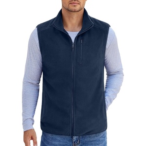 image:imageCOOFANDY Mens Lightweight Fleece Vest Sleeveless Zip Up Warm Jacket Casual Outerwear Vests With PocketsNavy
