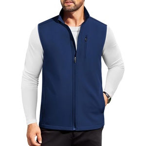 image:imageCOOFANDY Mens Lightweight Softshell Vest Windproof Sleeveless Jacket Zip Up Fleece Lined Vest Outerwear for Golf RunningDark Blue