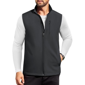 image:imageCOOFANDY Mens Lightweight Softshell Vest Windproof Sleeveless Jacket Zip Up Fleece Lined Vest Outerwear for Golf RunningDark Grey