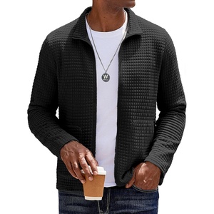 image:imageCOOFANDY Mens Lightweight Varsity Jacket Casual Bomber Jackets Waffle Zip Up Sweatshirts with PocketBlack