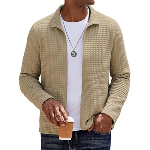 image:imageCOOFANDY Mens Lightweight Varsity Jacket Casual Bomber Jackets Waffle Zip Up Sweatshirts with PocketKahki