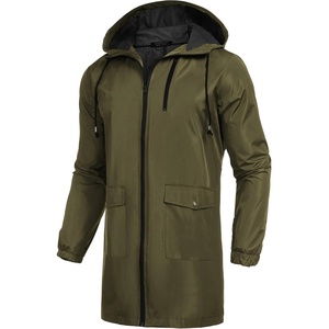 image:imageCOOFANDY Mens Long Raincoat Ligtweight Rain Jacket Waterproof Outdoor Jackets with HoodOlive Green