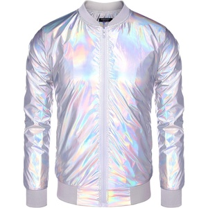 image:imageCOOFANDY Mens Metallic Jacket 70s Disco Dance Party Costume Shiny Varsity Zipper Baseball Bomber JacketMulticolored
