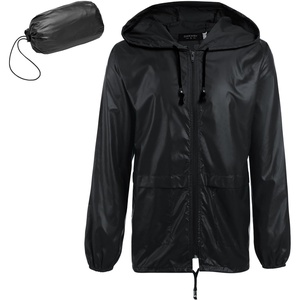 image:imageCOOFANDY Mens Packable Rain Jacket Lightweight Waterproof Raincoat with Hood Outdoor Rain Gear Travel Hiking CyclingBlack