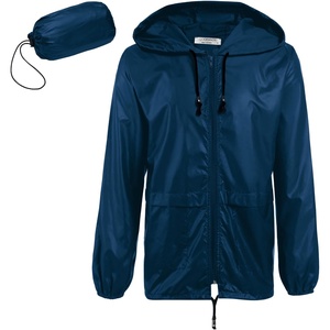 image:imageCOOFANDY Mens Packable Rain Jacket Lightweight Waterproof Raincoat with Hood Outdoor Rain Gear Travel Hiking CyclingNavy Blue