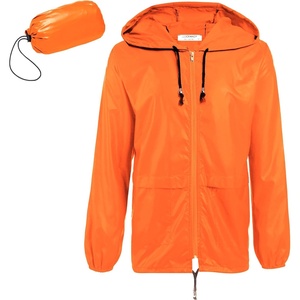 image:imageCOOFANDY Mens Packable Rain Jacket Lightweight Waterproof Raincoat with Hood Outdoor Rain Gear Travel Hiking CyclingOrange