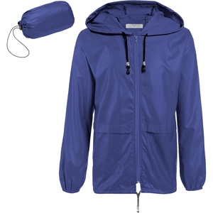image:imageCOOFANDY Mens Packable Rain Jacket Lightweight Waterproof Raincoat with Hood Outdoor Rain Gear Travel Hiking CyclingRoyal Blue