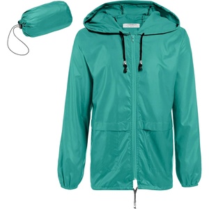 image:imageCOOFANDY Mens Packable Rain Jacket Lightweight Waterproof Raincoat with Hood Outdoor Rain Gear Travel Hiking CyclingTeal