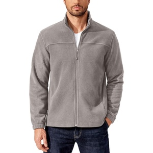 image:imageCOOFANDY Mens Polar Fleece Jacket Lightweight Full Zip Jackets Outdoor Hiking Casual Soft Warm Coat With PocketsLight Grey
