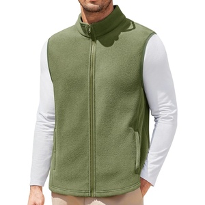 image:imageCOOFANDY Mens Polar Fleece Vest Lightweight Sleeveless Jacket Warm Zip up Outerwear Vests with Zipper Pockets for HikingArmy Green