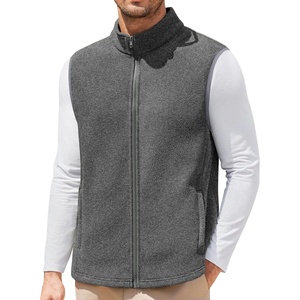 image:imageCOOFANDY Mens Polar Fleece Vest Lightweight Sleeveless Jacket Warm Zip up Outerwear Vests with Zipper Pockets for HikingHeather Grey