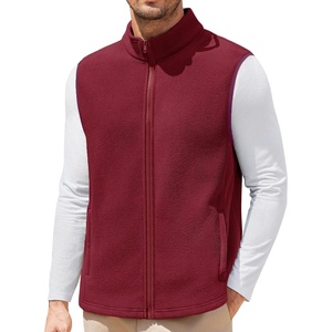 image:imageCOOFANDY Mens Polar Fleece Vest Lightweight Sleeveless Jacket Warm Zip up Outerwear Vests with Zipper Pockets for HikingWine Red