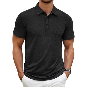 image:imageCOOFANDY Mens Polo Shirt Golf Quick Dry Performance Short Sleeve Moisture Wicking Athletic Polo Collared Tennis TShirtBlack